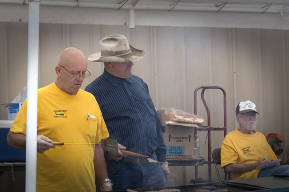 Jim McPhee and Baldy man the grill